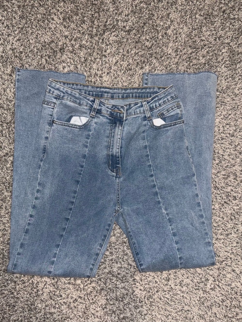 SHEIN Light Blue High-Rise Straight Jeans